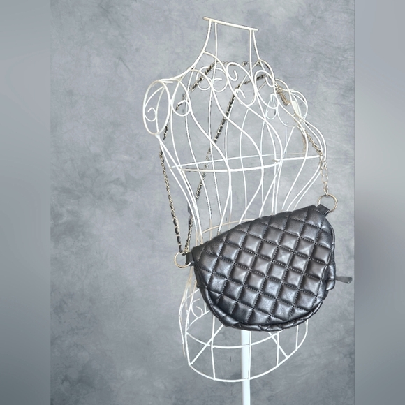 Steve Madden Waist Belt Black Quilted - Picture 5 of 6